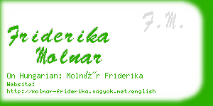 friderika molnar business card